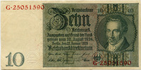 Allemagne, Deutschland, Reichsbanknote Reichsbanknote, 10 Reichmark 30.08.1924, ros.173.a SPL -