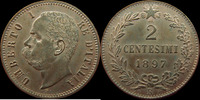 Italie, Italia, Italien 2 centesimi Italie, Italia, Umberto I 1897 R, KM.30 SUPERBE -