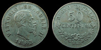 Italie, Italia, Italiane 50 centesimi Italie, Italia, Vittorio Emanuele II 1863 M, KM.14.1 TTB+ -