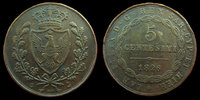 Italie, Italia, Sardaigne, Sardinien 5 centesimi Italie, Italia, sardaigne, Sardinia 1826 P (Ancre), Karl Felix, KM.100.1 TTB -