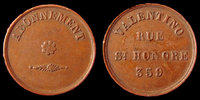 Jetons publicitaire, Jeton de commerce, Jeton de m Jeton publicitaire, Abonnement Valentino 359 rue St Honoré, 20 mm TTB -
