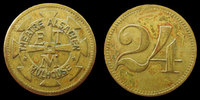 Mulhouse Mulhouse, Théatre Alsacien ETM, jeton laiton 24 mm, Marchand 750.2 TTB