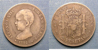 Espagne 2 Pesetas Espagne,(Spain) 1892 Alphonso XIII, KM.692 TTB R! -