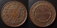 Italie, Italia, Sardaigne, Sardinien Sardaigne, Sardinien, Italie, Italia, 5 centesimi 1826 MV, KM.100.2 TTB Изображение