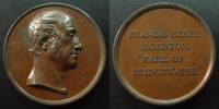 Grande Bretagne, Great Britain, Medaille, Medals medal Grande Bretagne, Great Britain, médaille bronze 42 mm, Francis Henry Egerton earl of Bridgewater 1837-1901, 39,94 grms, TTB à S -