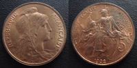 France 5 centimes Daniel Dupuis 1902, G.165 petites traces au revers sinon SUPERBE+ -