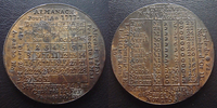 Almanach, calendrier ALMANACH 1777, Louis XVI, médaille de poche, jolie document d'époque, 37 mm, 14,96 grm, Bon TTB -