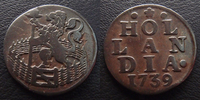 Pays bas, netherland, Hollande, Holland duit Hollande, Pays Bas, Netherland, Dordrecht 1739, Ver.57.6 TTB -