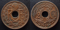 Indochine 1/2 centime Indochine Française 1939, LEC.31 SUPERBE -