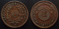 Paraguay 2 centesimos PARAGUAY 1870, KM.3 Petits coups sinon TTB -