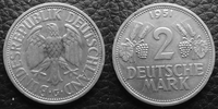 Allemagne BDR, Deutschland BDR, Germay BDR 2 Mark 1951 G, J.386 petites tâches sinon TTB+ -