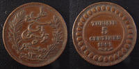 Tunisie 5 centimes TUNISIE 1891 A, KM.221 TTB à SUPERBE -