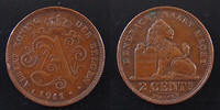 Belgique, Belgie, Belgien 2 centimes Belgique, Belgie, belgien 1911, KM.65 TTB à SUPERBE -