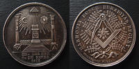Francs Maçons Jeton Francs Maçons Maçonnique en argent de 30 mm, DES HHH O DU HAVRE, coquardon F 33, petits coups sinon TTB à SUPERBE - Silber -
