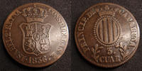 Espagne, Spain Espagne Barcelone, Spain Barcelona, Isabel II, 3 cuartos 1836, 7,33 grms, Cal.703 TTB -