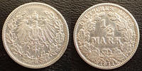 Allemagne, Deutschland, Empire, Kaisereich 1/2 Mark 1911 G, J.16 TTB+ -