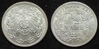 Allemagne, Deutschland, Empire, Kaisereich 1/2 Mark 1915 A, Kaiserreich, Empire, J.16 SUPERBE+ -