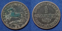 Allemagne, Deutschland, Hannover, Hannovre 1/2 groschen Hannover, Hannovre, Georg V 1858 B, AKS.151 TB à TTB -