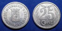 EVREUX 25 centimes EVREUX, chambre de commerce 1921, aluminium 26,8 mm, SUPERBE -