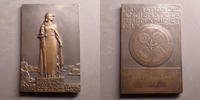 Occupation de la Rhenanie, Ruhr bronze Occupation de la Rhenanie, Ruhr, Fédération des anciens de lRhenanie et de la Ruhr, 1918-1930, plaquette en de 86,5x57 mm, 178 -