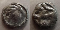 Senones, Senons potin SENONES, SENONS, région de Sens à la tête hirsute, cheval à gauche, 4,61 grms, DT.2641 Vr. TB à TTB -