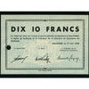 Mulhouse 10 Francs Mulhouse, chambre de commerce, le 17 Juin 1940, billet de Dix série C N°028428, percé pour annulation, K.070 Neuf -