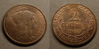 France 2 Centimes Daniel Dupuis 1903 Gad.107 petite tâche à l'avers à 10h00 sinon SPL -