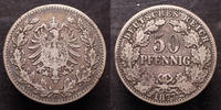 Allemagne, Deutschland, Kaiserreich, Empire 50 pfennig Kaiserreich 1877 C, Jaeg.8 TTB -