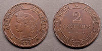 France 2 Centimes Cérès (oudiné) 1878 A, Gad.105 TTB à SUP -