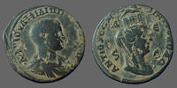 Syrie, Syria, Antioche, Antioch AE PHILIPPUS II, PHILIPPE II, Antioche orantes, AE 28mm, Tyché coiffé des tours de la ville, 19,35 grms, BMC 564 Var.TB à TTB -