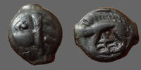 Leuci, Leuques LEUCI, LEUQUES, région de Toul  à la tête d indien et au sanglier intéréssante variante de revers, 18,5x16mm, 4,03 grms, DT.Sér  potin