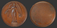 Algérie, ancienne colonie Française ALGERIE, médaille en cuivre, défense de Mazagran 1840, souscription pour la colonne, 51mm, 62,49 grms, petits cou