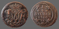 Allemagne, Deutschland, Koln, Cologne KOLN, Cologne, Maximilian Friedrich von Konigseck, 1/4 stuber 1766 IK, Noss 816 TB à TTB -