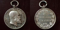 Allemagne, Deutschland, Wuerttemberg, Wurttemberg WUERTTEMBERG, WURTTEMBERG, Wilhelm II, médaille en argent de 28mm, Fur tapferkeit und treue, 12,45 grms, tâches sinon SUP - Sil -