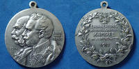 Allemagne, Deutschland, Preussen, Prusse Wilhelm II, Franz Josef, première guerre mondiale, médaille argentée avec bélière, Erinnerung kampfe im ost und west 1914, 28mm, -
