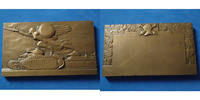 Armée, Militaire, Char d'assaut, blindés bronze Chars d'assaut, Tank, Panzer, médaille plaquette en 96x55mm, Les chars avant-garde de la victoire, par Morlon, SUP+ -