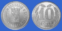 EVREUX 10 centimes EVREUX, Chambre de commerce aluminium 1921, el.10.2 SUPERBE+ -