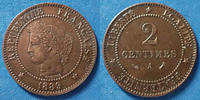 France 2 Centimes Cérès, Oudiné, 1889 A, Paris, Gad 105 quelques traces sinon TTB+ -