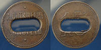 Mulhouse 15 pfennig Mulhouse, Alsace Haut Rhin, Mulhausen in Elsass, jeton de trou oblong, A.GUTKNECHT, Zum Nordfeld, Marchand 325.1b pts traces si -