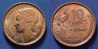 France 10 francs Guiraud 1954, Gad 812 quelques tâches sinon TTB R! -