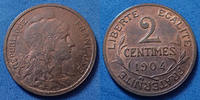 France 2 centimes Daniel Dupuis 1904, Gad.107 SUP -