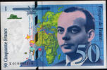 Billets de la cinquième République 50 Francs St Exupery 1994, variété Gal non souligné ! F.73/1c NEUF Rare! -