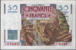 Billets de la quatrième République 50 Francs Le Verrier 2.3.1950, F.20/14 NEUF -