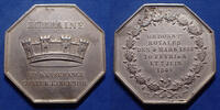 Numismatique de l'assurance jeton Numismatique de l'assurance, L'URBAINE assurance contre l'incendie octogonal en argent poinçon main, 34mm, Bon TTB R! - Silber -