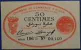 Algerie, Algeria 50 centimes Algérie, Algéria, chambre de commerce d'Alger 13 Janvier 1915, série 196 - N°00,140, JP.137.05 Neuf -