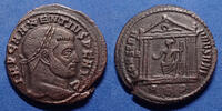 Roman Empire follis MAXENTIUS, MAXENCE Rome en 308 - 310, Rome assise dans un temple à six colonnes, 24/25mm, 6,71 grms, RIC 212 P.SUP -