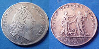 Louis XIV, jeton, Rouen jeton rond en argent LOUIS XIV de 30mm, La réunion des marchands de Rouen, 1706, tranche striée, 9,86 grms, F.6319 P.TTB - Silber -