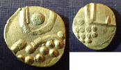 Indes, India, Indie India, Indes, Fanam type Vira Raya, atelier indéterminé, Sud de l'indes ou Sri Lanka, 7/8mm, 0,32 grm (Hans Harrli gold fanams # -