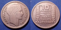 France 10 Francs Turin 1945 rameaux courts, Gouvernement provisoire, Gad.810 TTB à SUP -
