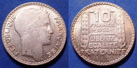 France 10 Francs Turin 1932, 3e République, argent, Gad.801 Tâches sinon Q.SUP - Silber -